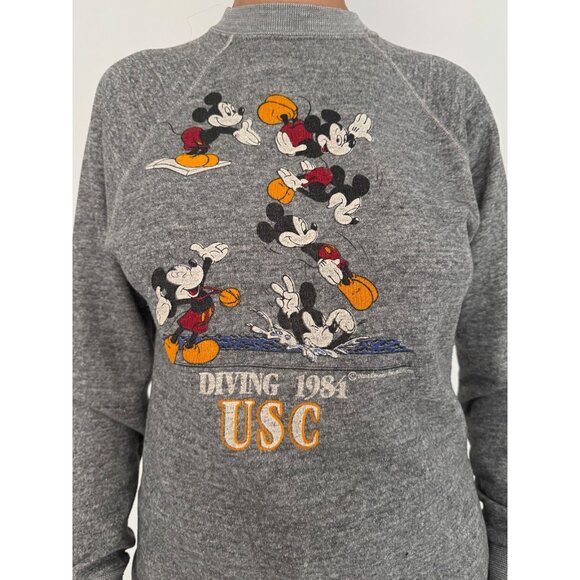 80s vintage Mickey Mouse Disney USC Collegiate South Carolina Sweater made USA - Picture 3 of 9